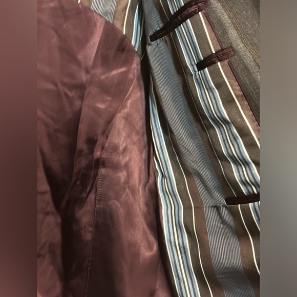 ETRO Milano Italian Wool, Silk/Cupro Lined Striped Designer Blazer - Picture 7 of 12